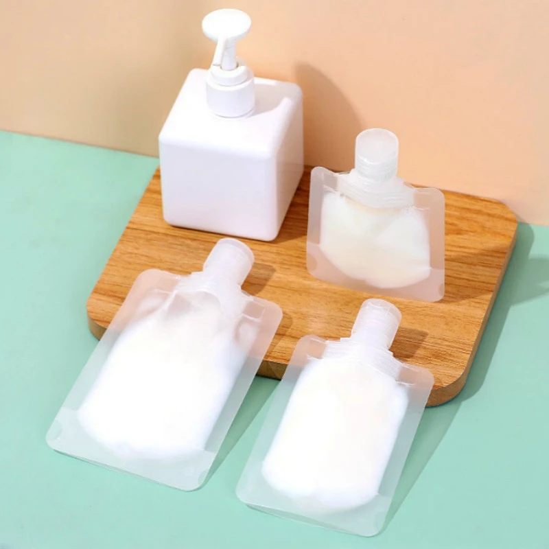 5/10pcs Transparent Lotion Dispenser Bag Portable Travelling Business Disposable Flip-top Sippy Bags 30/50/100ML Sample Pouches