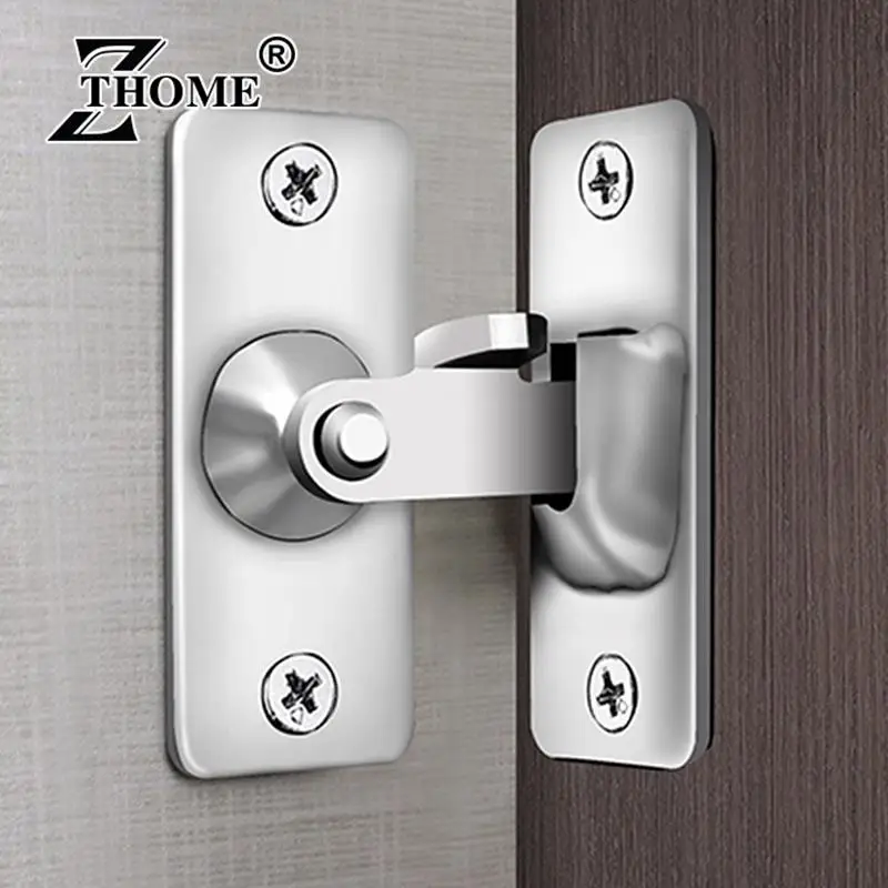 90 Degree Stainless Steel Door Latch Right Angle Sliding Bending Door Lock Latch Screw Locker Hardware Accessories