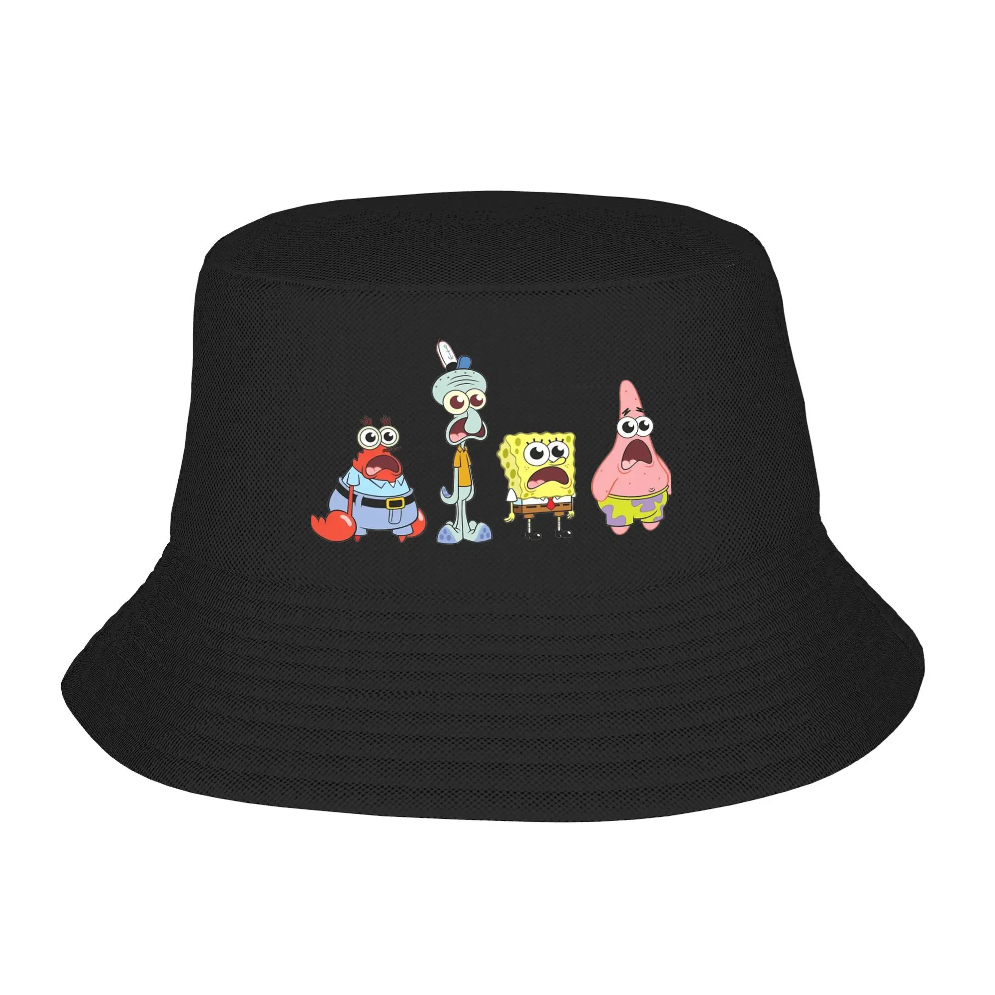 Spongebobs Bucket Hat Group Outdoor Fisherman Caps Portable Fishing Sunscreen Hats For Men Women Trendy Design Cap