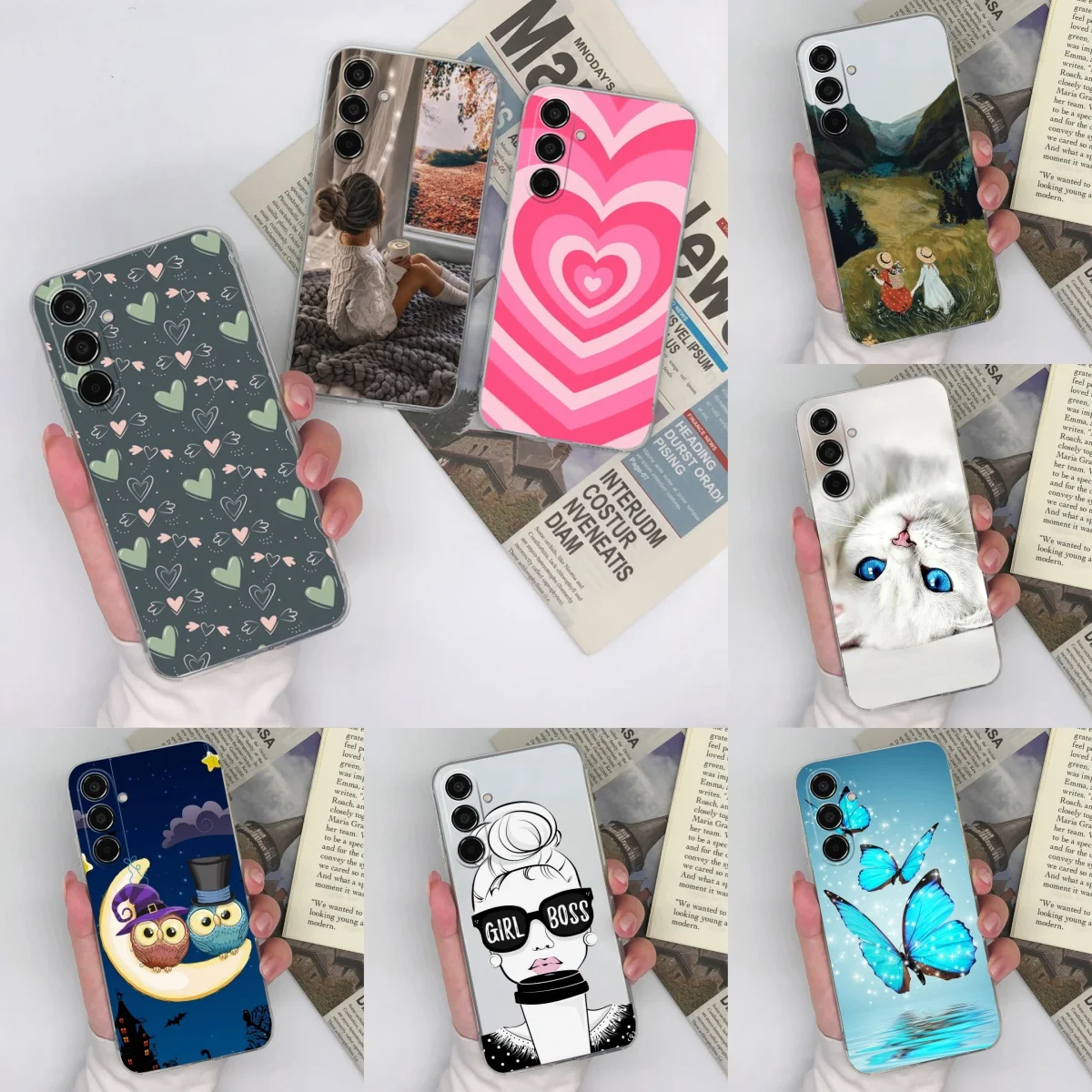 For Samsung Galaxy M35 Case Love Heart Girl Transparent Silicone Durable Fashion Simplicity Bumper For Samsung M35 Coque Funda