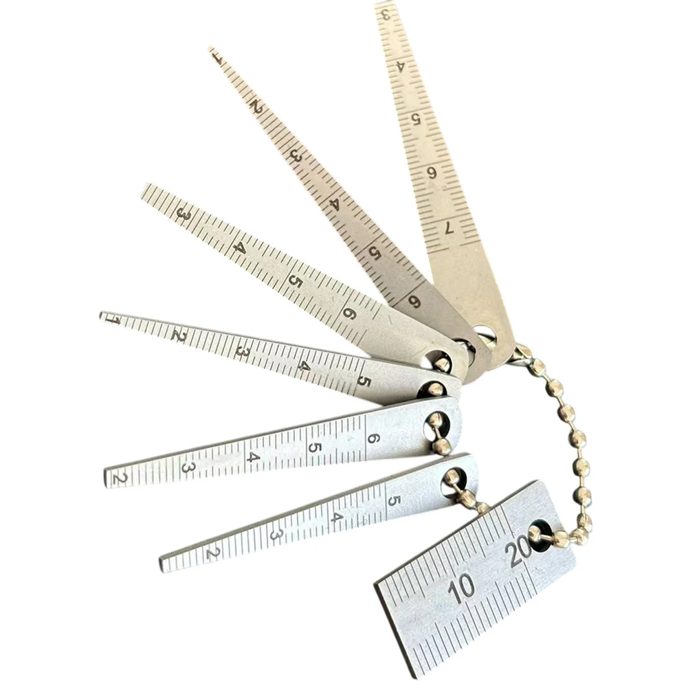 7 Pieces Stainless Steel Pocket Gap Gauge Set Tapered Rulers Measuring Tools for Accurate Mechanical and Workshop Use