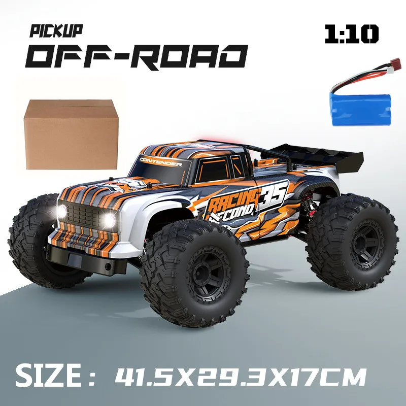 Update 70 Km/h Hoge Snelheid Rc Raceauto Retrofit Elektrische 2.4Ghz 1:10 Schaal 4wd Rc Vrachtwagen 4wd Schokdemper Off Road Voertuig Speelgoed