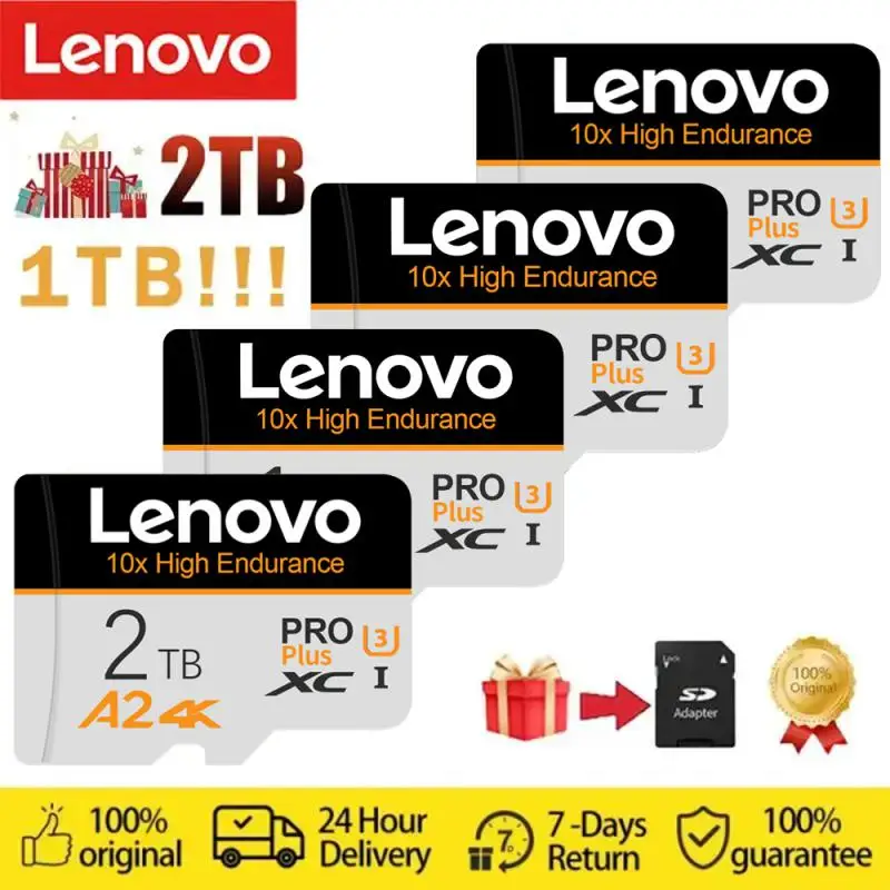 Lenovo Secure Digital Memory Card 128GB 64GB Camera SD Flash Memory Card 2TB For Digital SLR Camera Camcorder U3 Mini TF Card