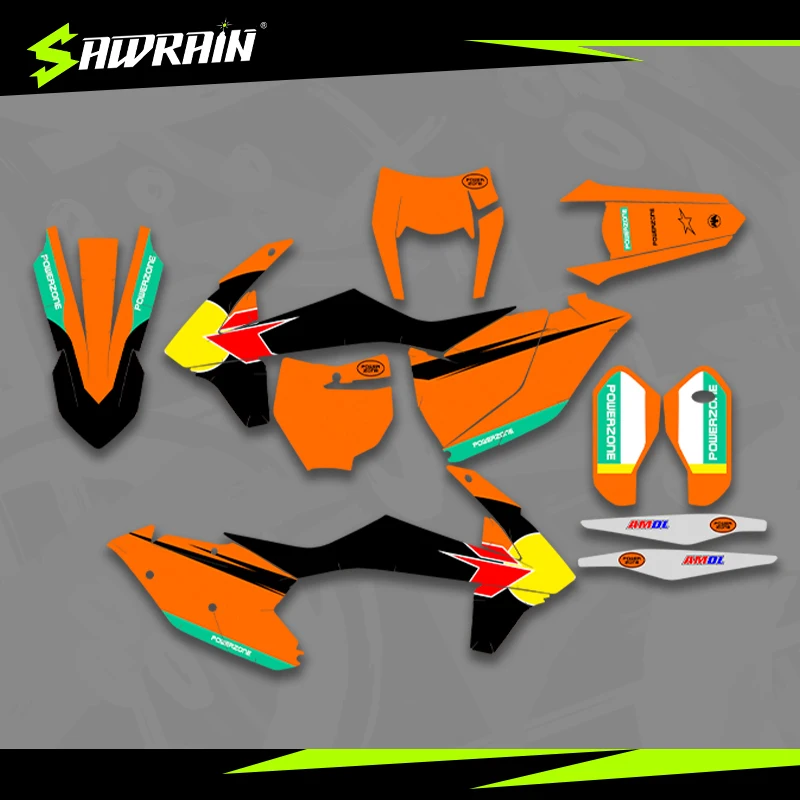 

Sawrain Motorcycle Graphics Backgrounds Decal Stickers Kits for KTM EXC XCW SXF 16-18SXF 17-19EXC 010