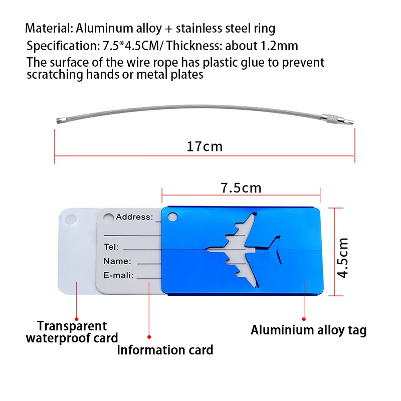 Etiquetas de equipaje reutilizables para hombre y mujer, tarjetas de identificación con nombre, accesorios de viaje