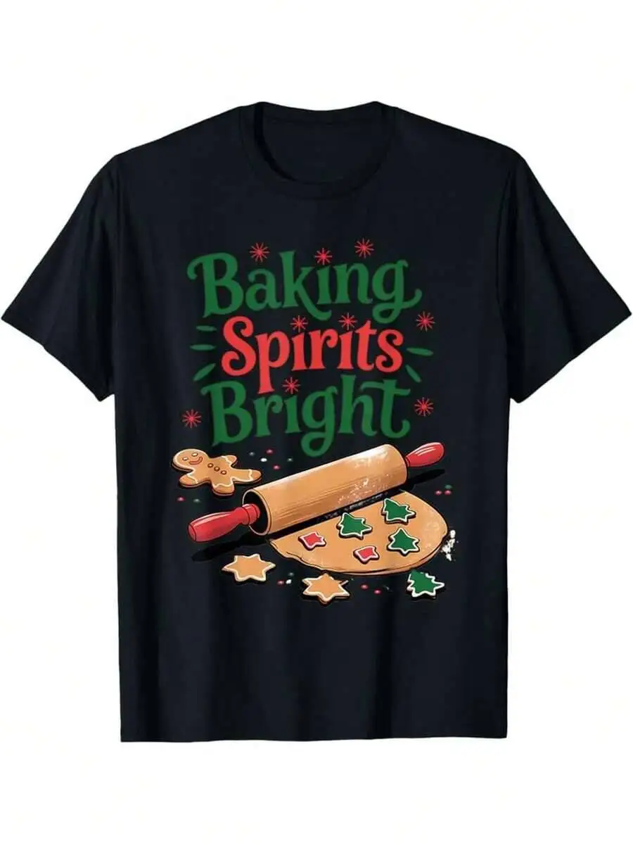 Men's Fun Lover T-Shirt - Baking-Themed Bright-Colored Shirt, Pure 180 Grams, Round 100% Cotton Trendy Y2K Short-Sleeve