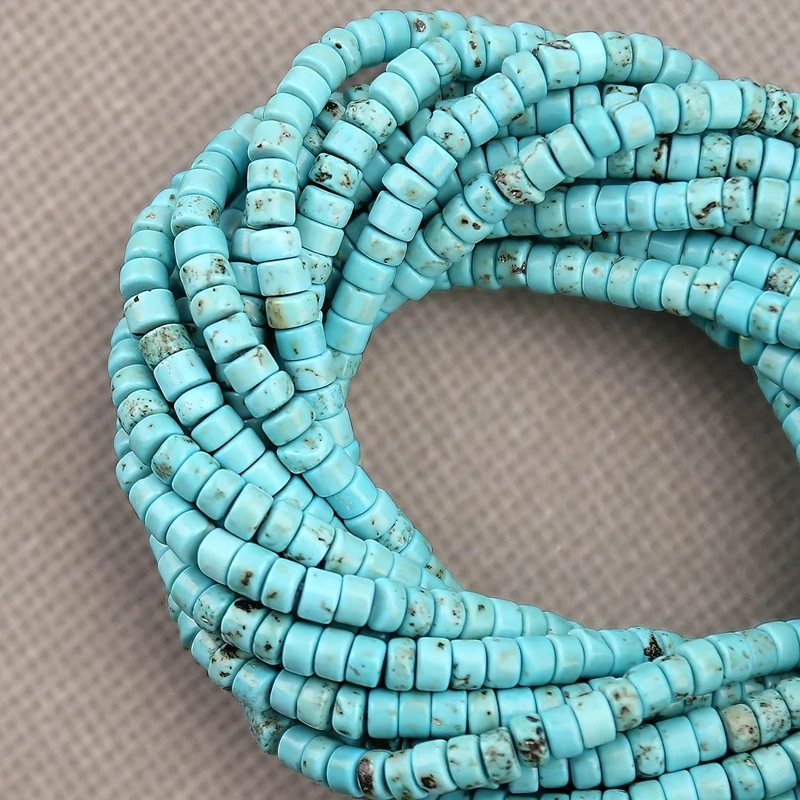 Natursteine, Türkise, Achat, Jade, Labradorit, Abstandshalter-Perlen, 6*3mm, flache, runde Scheiben-Steinperlen für die Schmuckherstellung, DIY-Armband – Detail 4