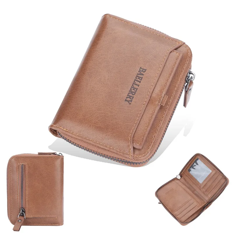 Baellerry Classic Style Wallet Genuine Leather Men Wallets Short Male Purse Card Holder Wallet Men Fashion High Quality