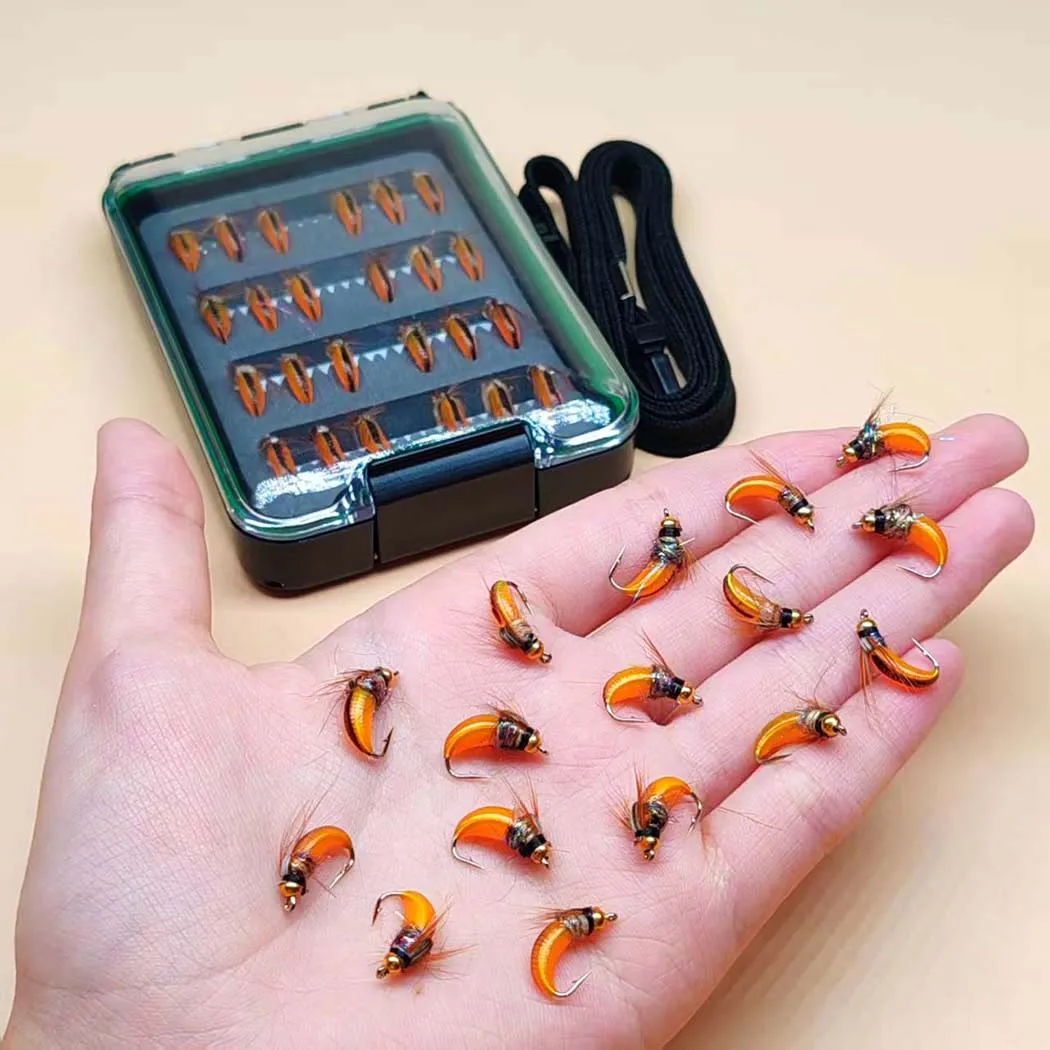 Moscas artificiales secas para trucha con cabeza de latón y anzuelos - imagen 5