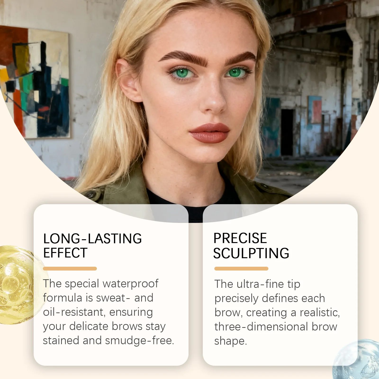 Zephoco 4-końcówkowy pisak do brwi w płynie, wodoodporny, długotrwały, odporny na rozmazywanie, naturalny, matowy pisak do rysowania brwi, kosmetyk do makijażu brwi.