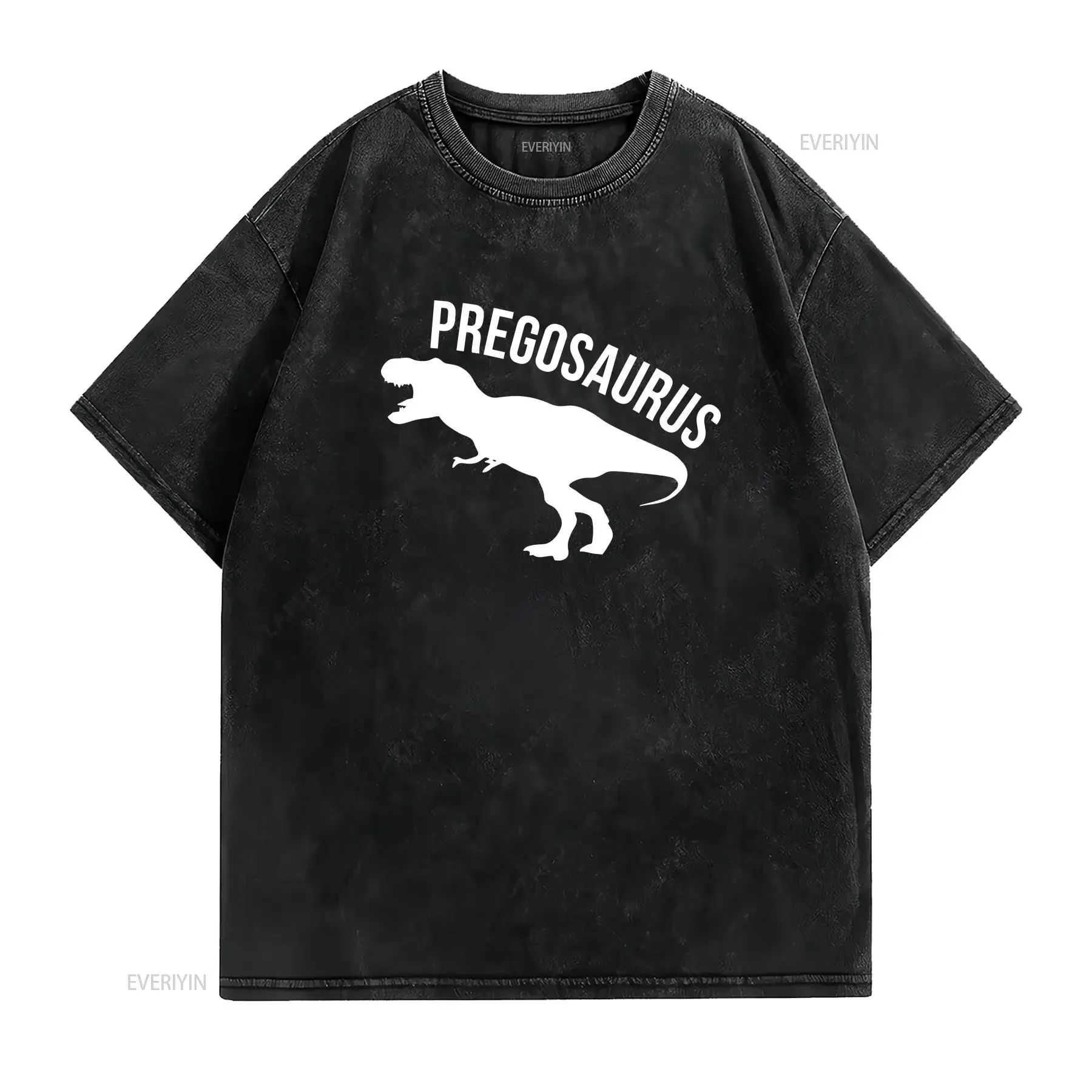 Pregosaurus T Shirt Pregnancy Announcement Dinosaur Pregnant Maternity New Mom Mother mum Top vintage Washed Slightly Unisex