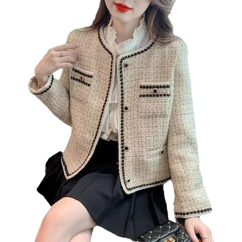 Jaqueta de Tweed Creme Bege Feminina Primavera Duplex Forro Removível Reversível Funcionalidade Canvas Dupla Face Destacável Única e Delicada