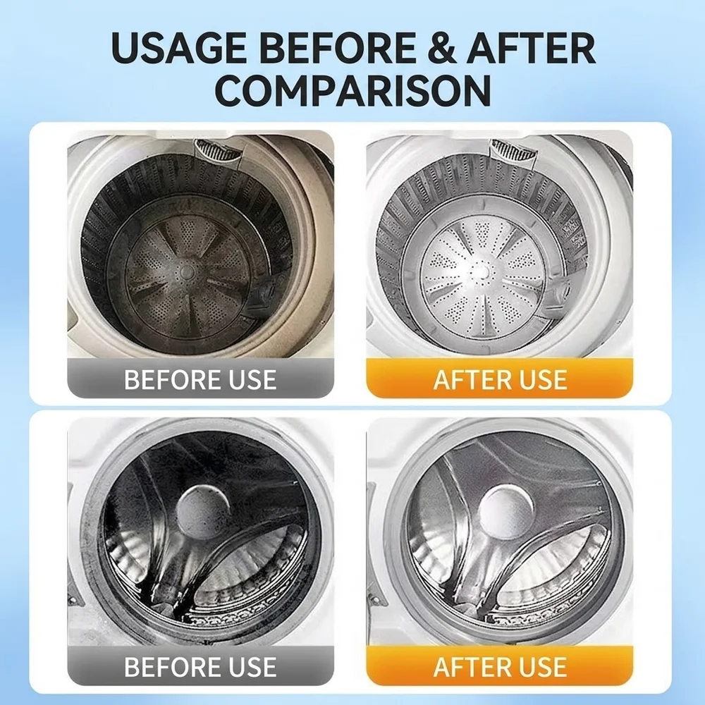 30Pcs Washing Machine Cleaner Tablets, Deep Clean Washer Tub Descaler Remove Limescale Mold Mildew Odor, Fit Front Load, etc.