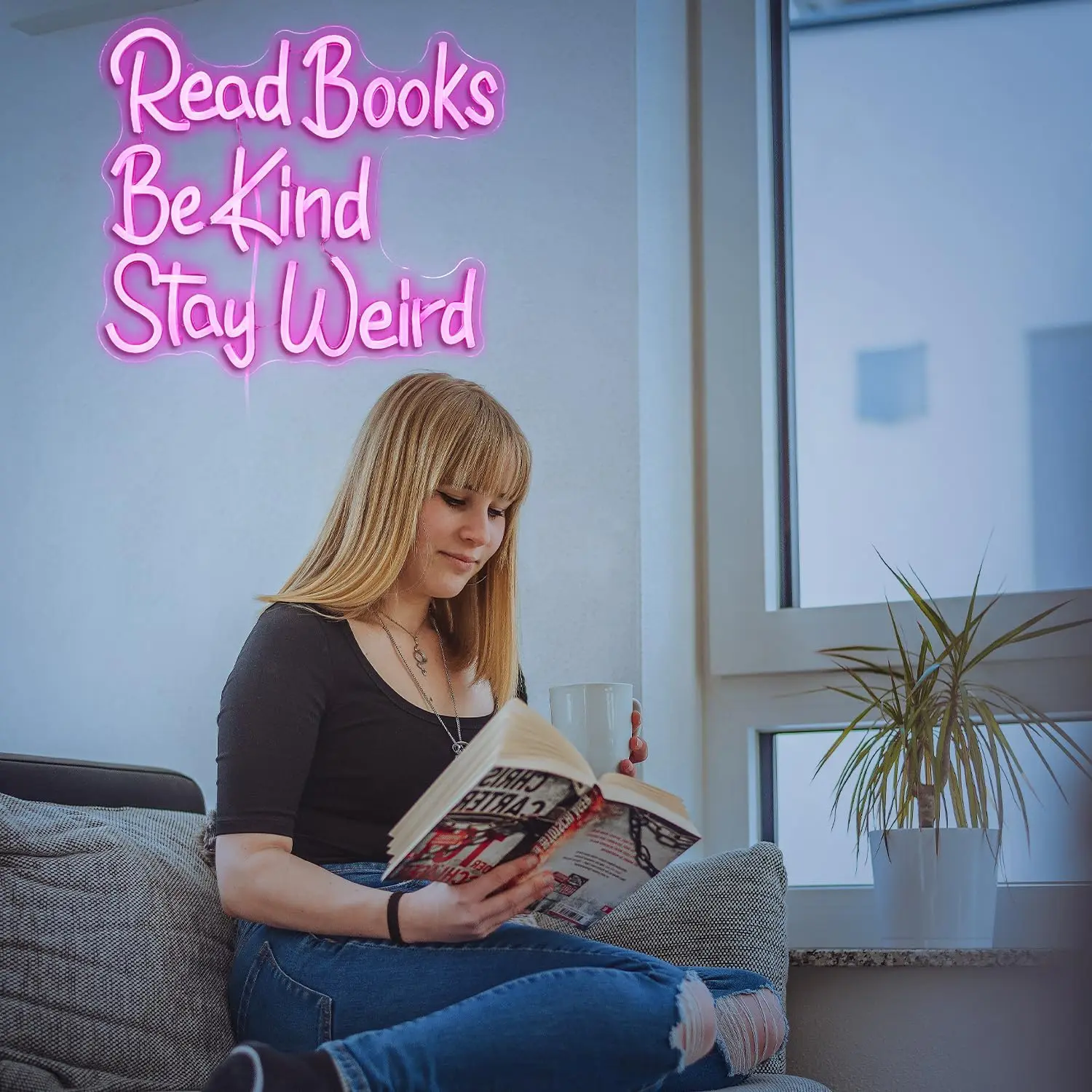 

Read Books Be Kind Stay Weird Neon Read Books Led Light for Wall Decor for Classroom Study Room Bookstore Home Wall Decor