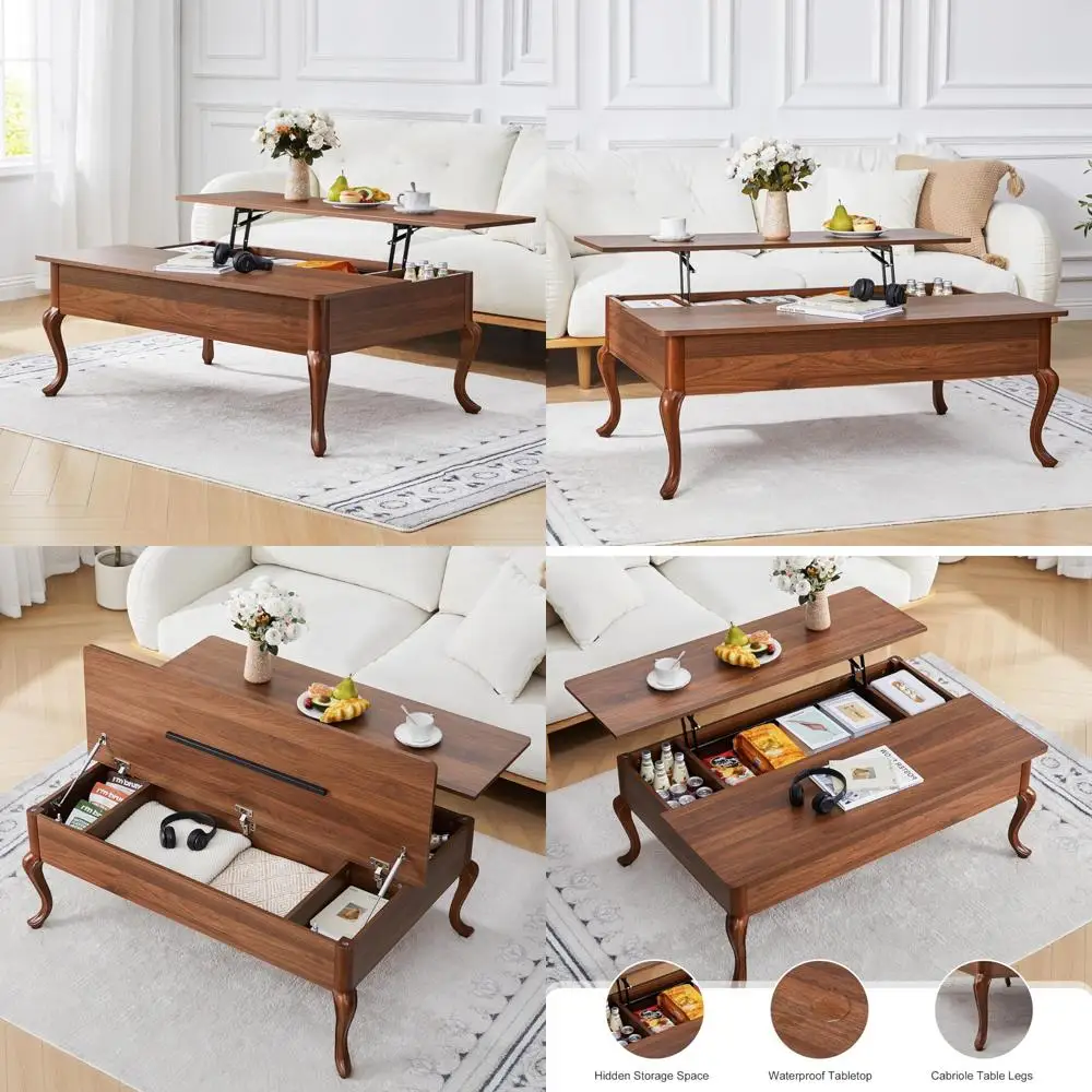 

Журнальный столик с подъемным верхом в деревенском стиле, деревянный обеденный стол для гостиных и квартир