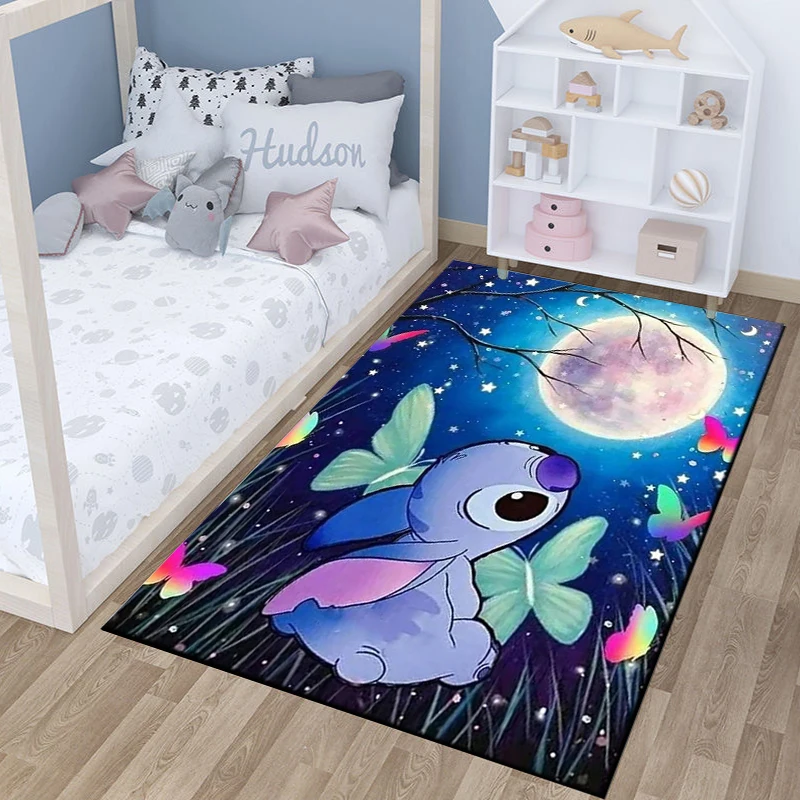 Disney Cartoon Lilo & Stitch Large Area Rugs 3D Carpet for Living Room Bedroom Sofa Doormat Floor Mat Home Decor Children\'s Gift