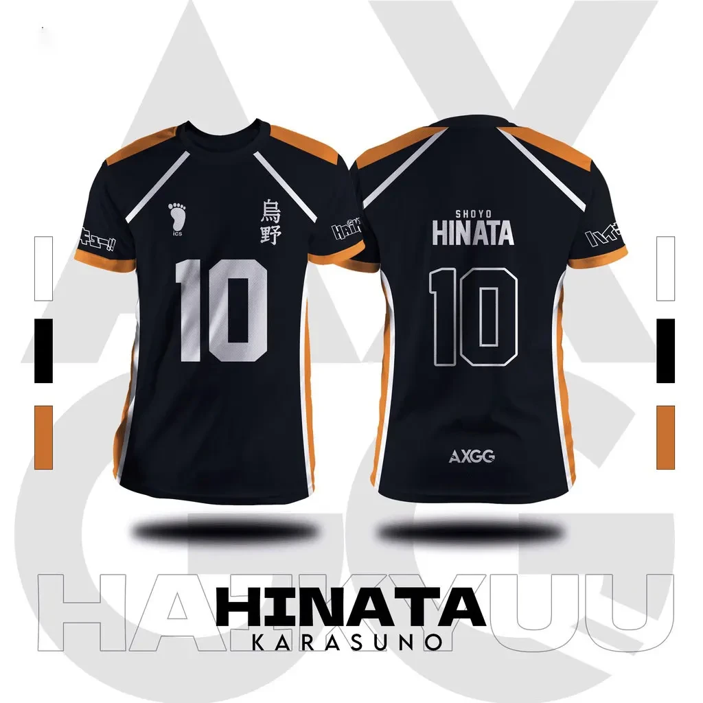 New Kids Summer 3D Printing Haikyuu Karasuno Hinata Anime Cosplay Jersey Unisex T-shirt Fashion Kids Adults Tops 2024 Clothing