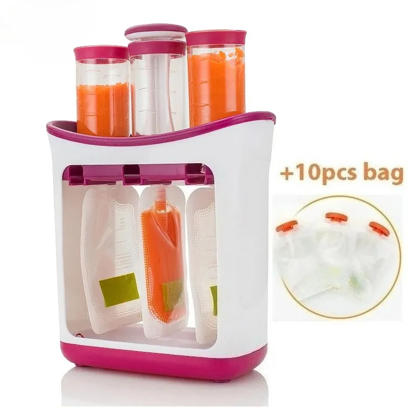 station-de-preparation-d'aliments-complementaires-pour-bebe-avec-10-sachets-souples-distributeur-de-nourriture-pour-bebe-moulin-a-aliments-pour-bebe