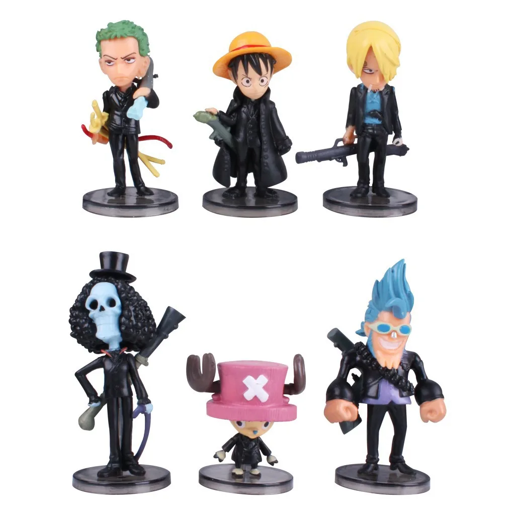 One Piece Teatro Edição Anime Figure, Action Figurine, Boneca Modelo, Brinquedos Presente, Filme, Roronoa, Zoro, Luffy, Nami, Sanji, 6Pcs