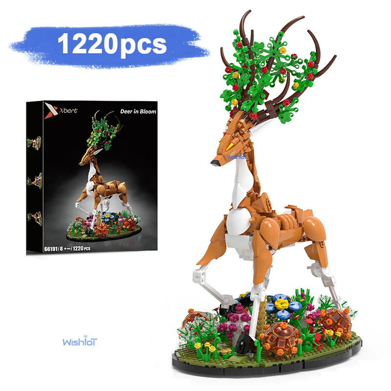 Foresta Cervo Guardiano Bestia 1220PCS Building Blocks Set Modello Animale Magico Mattoni Assemblaggio Fai da Te Regalo a Tema Naturale