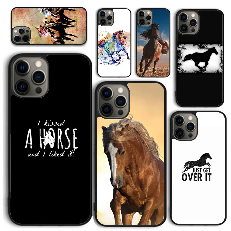 Horse Pony Pattern Phone Case for iPhone 16 15 14 12 13 mini PLUS X XS XR 11 PRO MAX Back Cover Fundas Shell