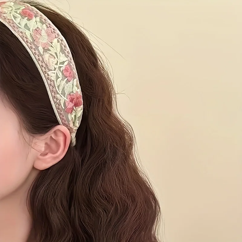 Chinese Ethnic Style Exquisite Embroidered Wing Accessorieide Edge Headband Shattered Bangs Hair Clip Sweet Elegant Style Matchs