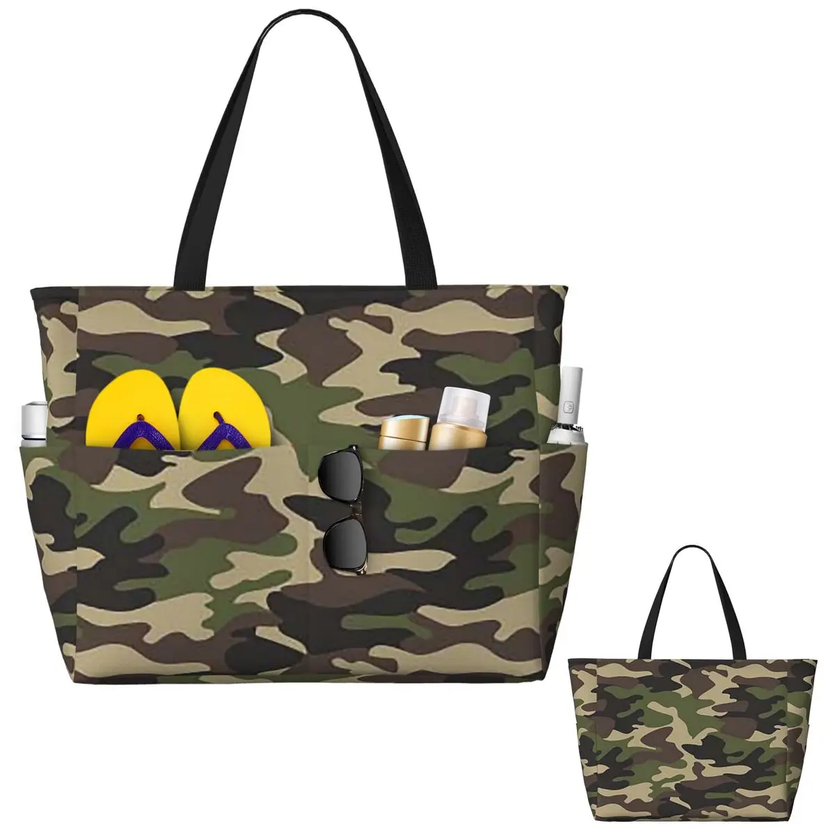 

Камуфляжная пляжная сумка-тоут Спортивная сумка для занятий йогой в тренажерном зале Большая большая сумка Женская дорожная сумка Сумка для фитнеса