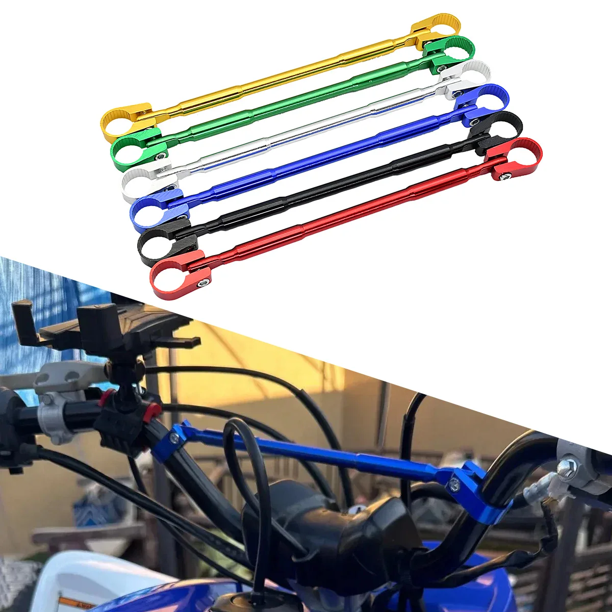 Motorcycles 22mm Alloy Aluminum Crossbar Handlebar Brace Crossbar Modified Strengthen Handle Bar Clamp Balance Beam Cross