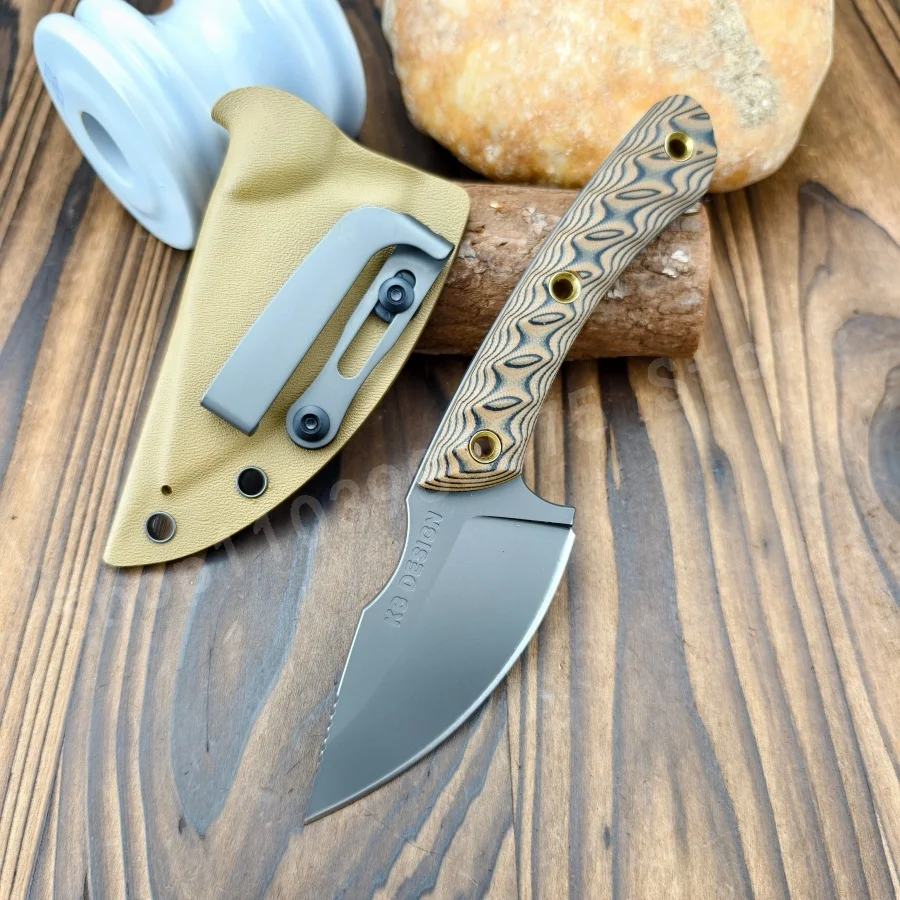 

Нож для выживания с фиксированным лезвием RMJ из нержавеющей стали, 8Cr13MoV, лезвие G10, ручка высокой твердости, портативный нож для кемпинга, мужские подарки