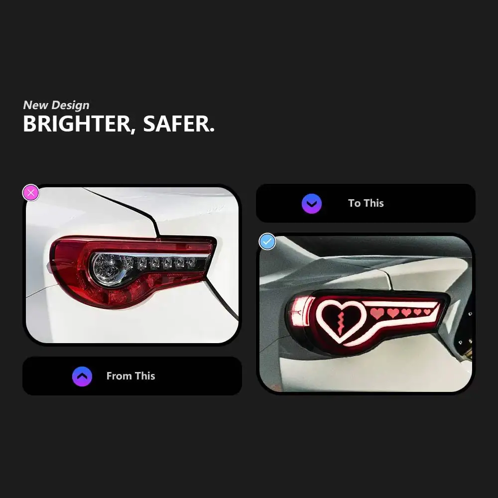 Suitable for Toyota GT86 taillight assembly 2012-2020 Subaru BRZ modified LED taillight flow steering