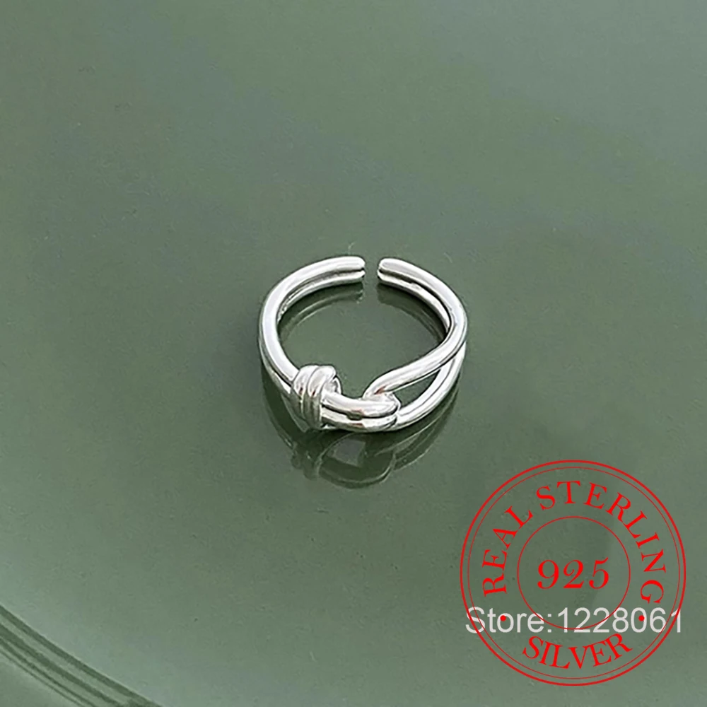 

Стерлингового Серебра 925, простой узел, геоматические кольца на палец для женщин, модные свадебные, помолвочные, вечерние, очаровательные ювелирные изделия