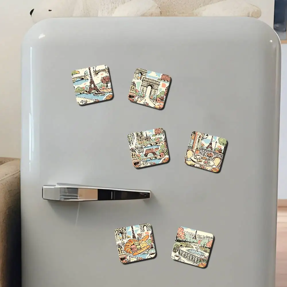 PARIS City Art Refrigerator Magnets Cute Cartoon Magnetic Personality Decorations Creative Gifts