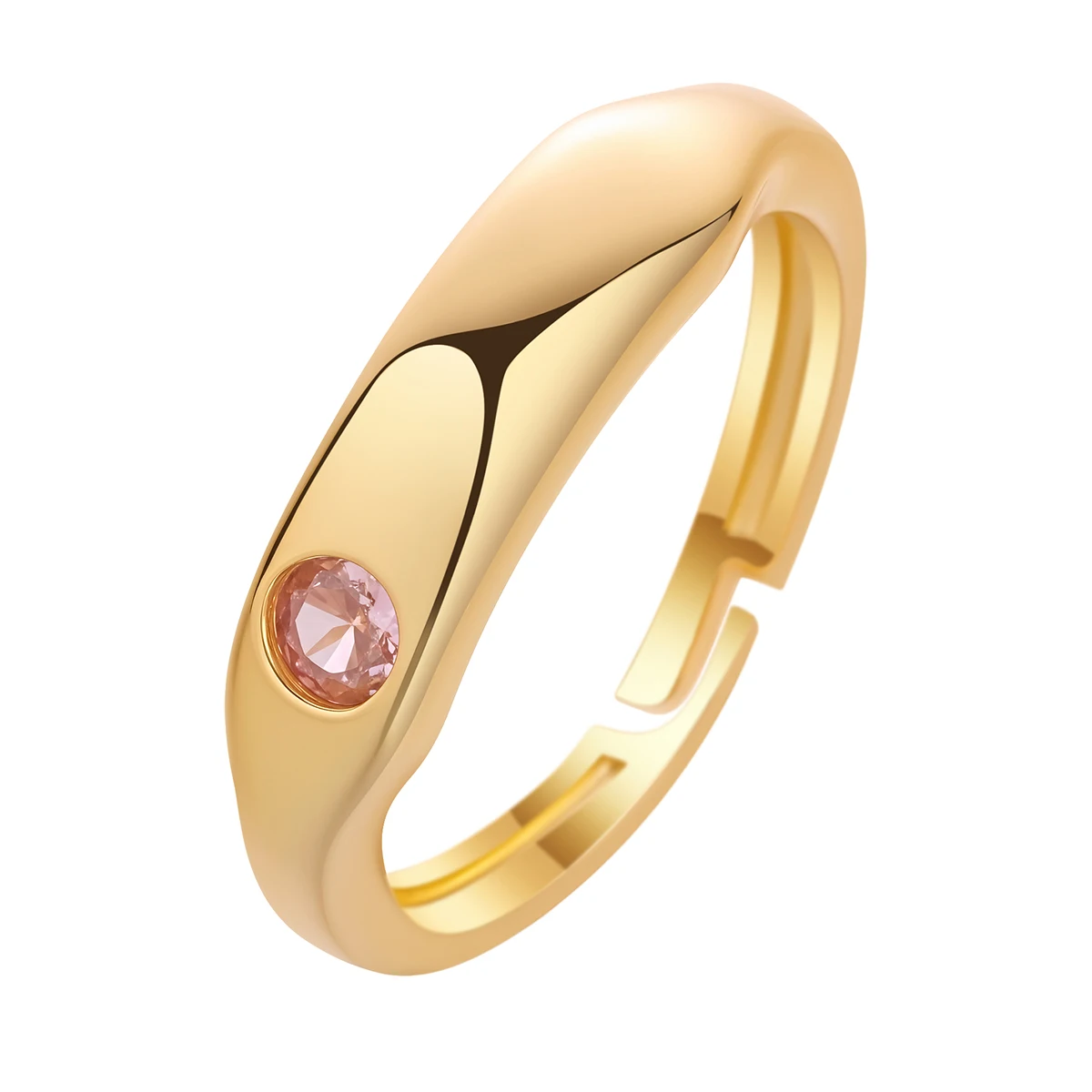 Kinitial Gold Plated Rings Colorful Zircon Luxury Engagement Rings for Women Jewelry Adjust Couple Wedding Rings Fashion Gifts