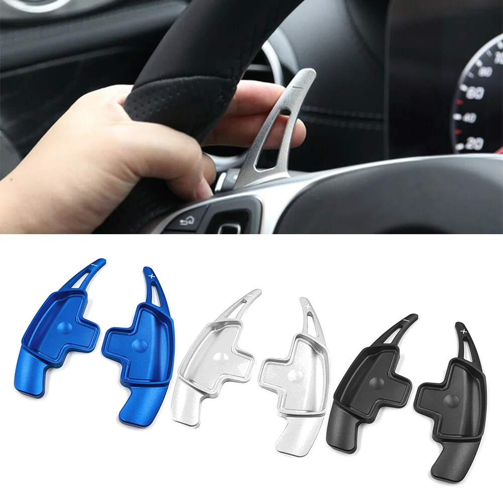 2Pcs Aluminum Car Steering Wheel Paddle Shifter Extension Shift Paddles  For Mercedes-Benz A B C E CLA CLS GLA GLC GLE S Class