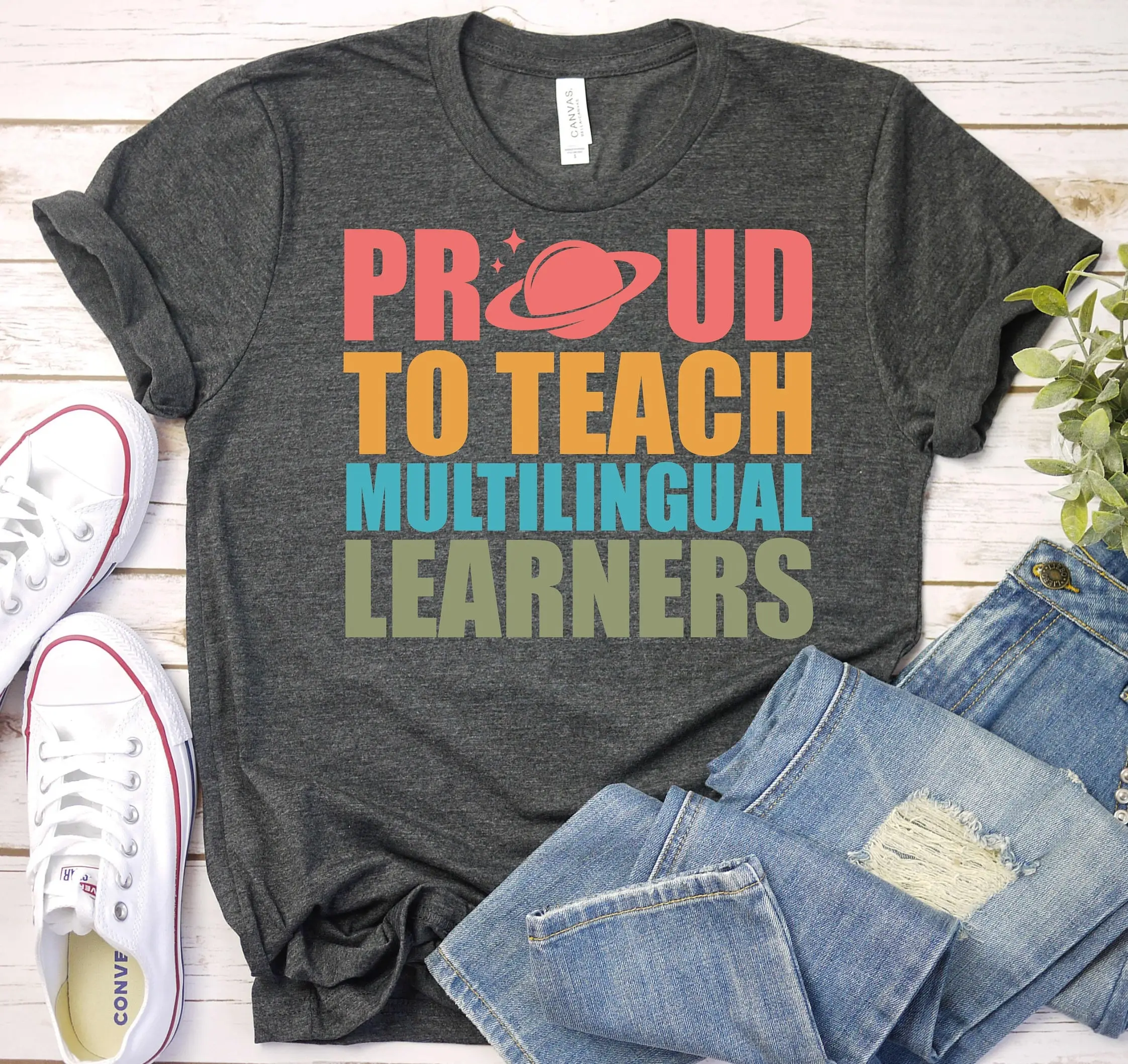 Multilingual Teacher T Shirt 100 Days Of School English Appreciation Esl