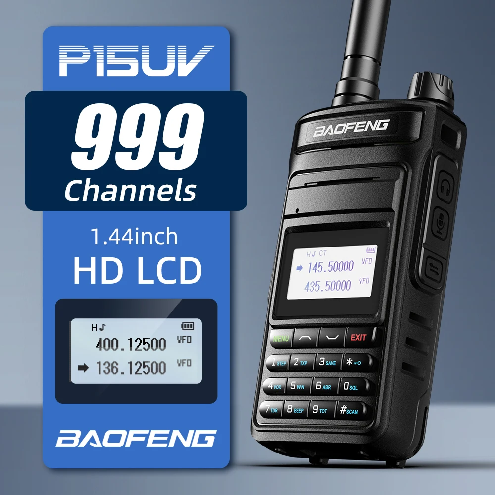 2PCS Baofeng P15UV Walkie Talkie Multi Band AM FM Wireless Copy Frequency VHF UHF Type-C Long Range Portable Ham 2 Way Radio