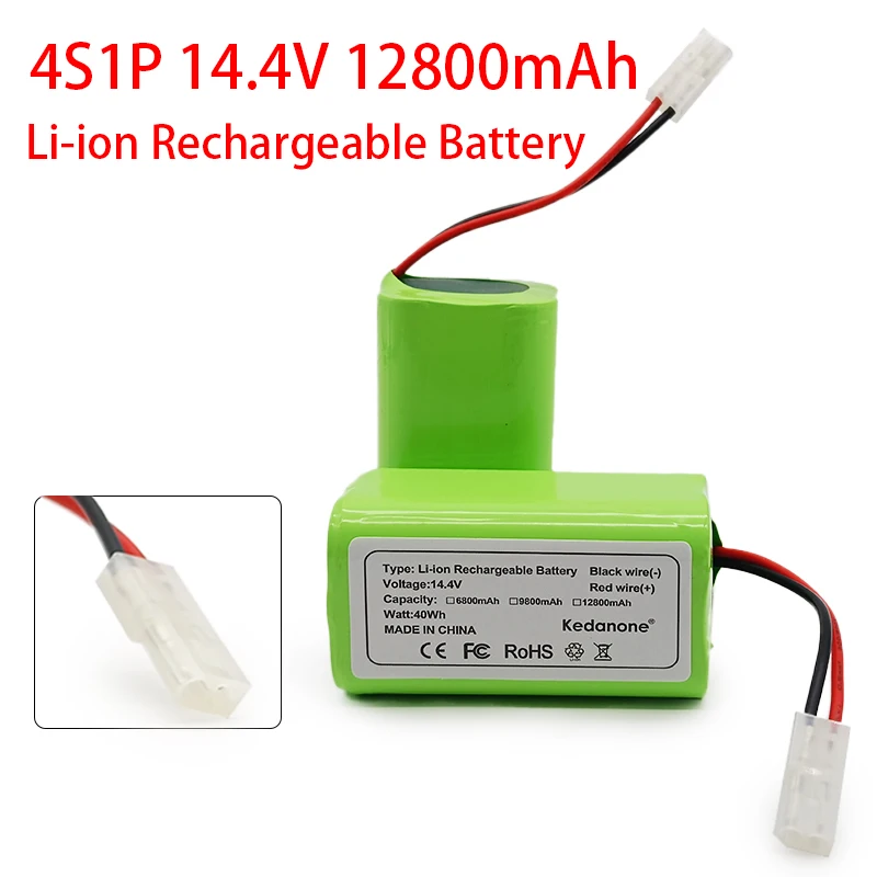 

4S1P 14.4V 12800mAh Rechargeable Lithium-Ion Battery Mijiami Robot Vacuum Mop Essential G1 Vacuum Cleaner 18650 Battery Pack