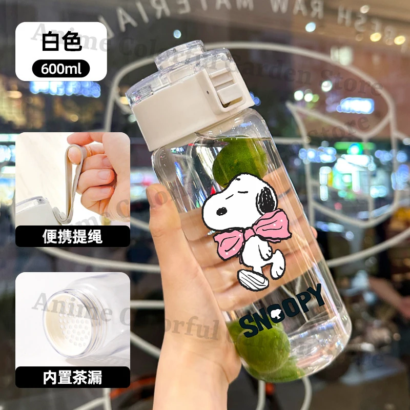 Snoopyed 600ml Good-looking Water Cup for Men Women Anime Cartoon Fashion Cups Students Portable Fashion Sports Water Bottle