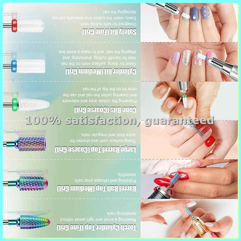 13PCS Nail Drill Bits Set, 3/32