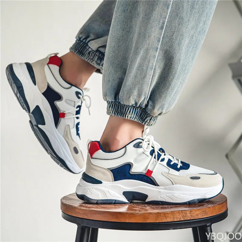 Весенне-летняя простая удобная мужская обувь, новые сетчатые дышащие трендовые универсальные спортивные кроссовки для отдыха