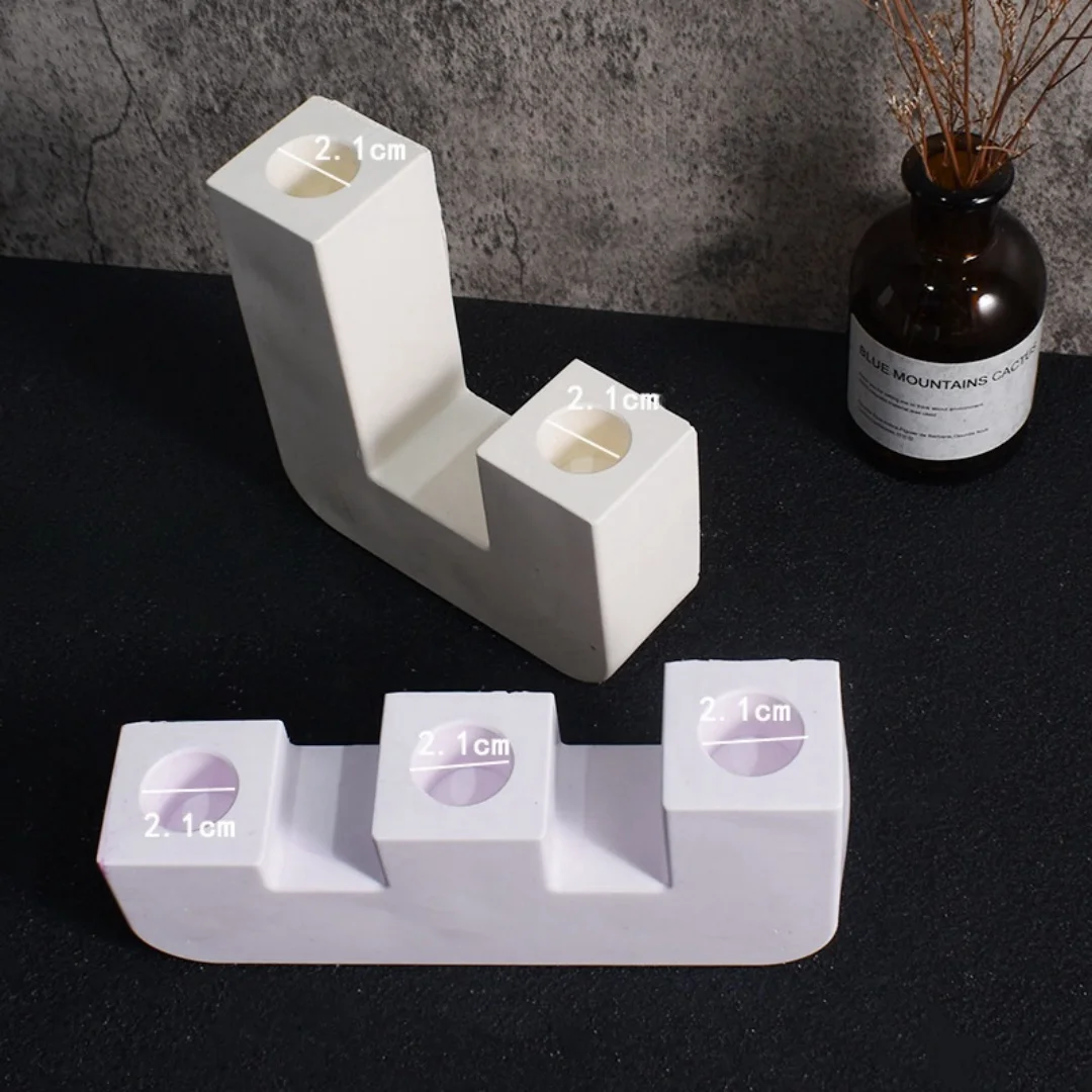 Staircase Aromatherapy Gypsum Cement Candle Holder Mold Double Holes Three Holes Candle Holder Ornament Plaster Mould