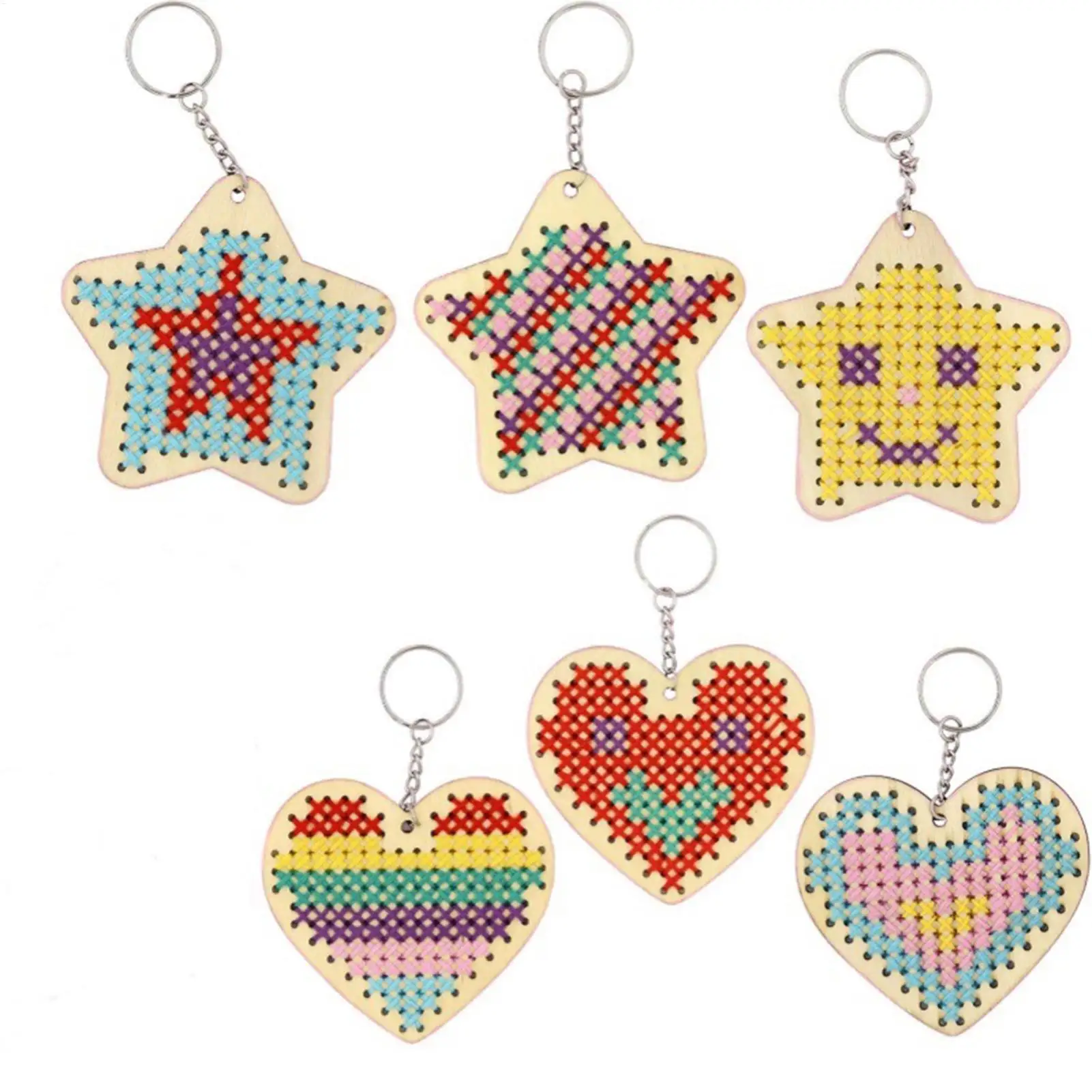Handborduurpakket Houten borduurpakket voor kinderen Ster Hartvorm Naaien Knutselen Kunst met draden Naalden voor thuisstudio Road Trip