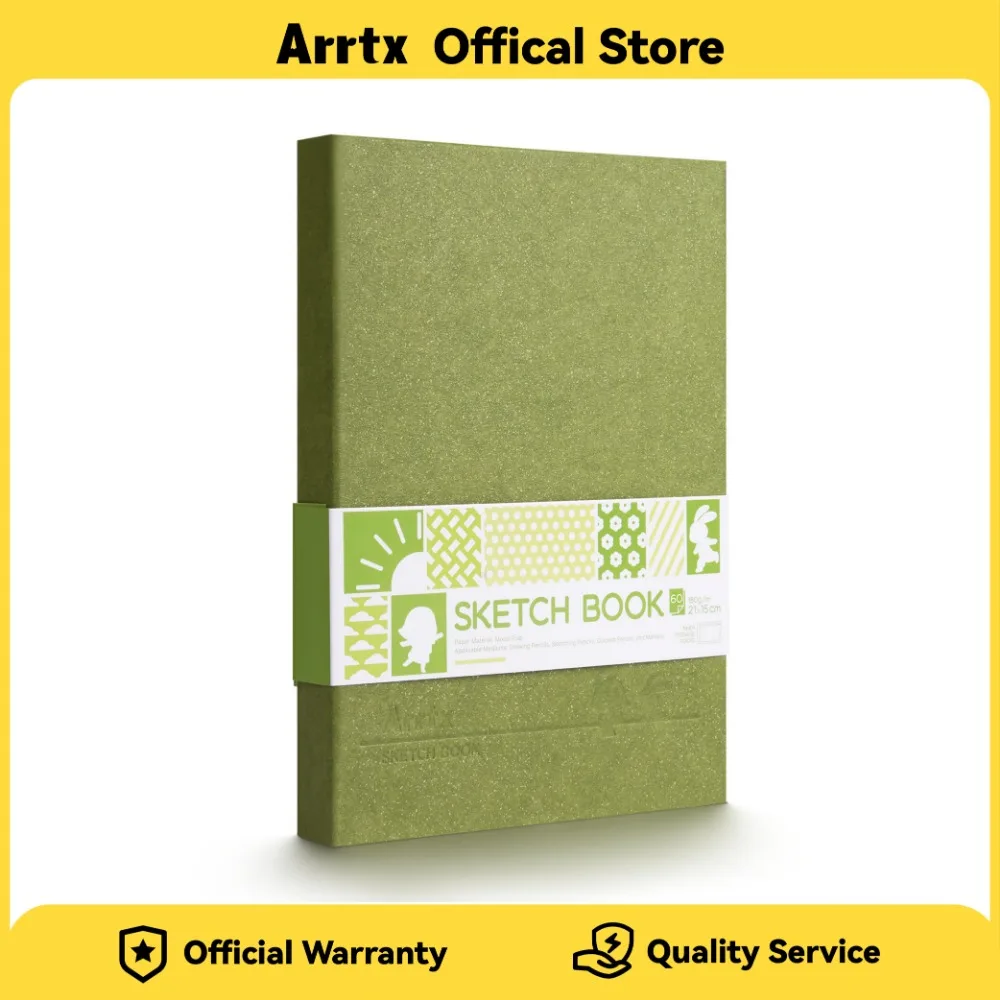 كتاب رسم بغلاف مقوى مميز من Arrtx 60 ورقة/120 صفحة 180 جرامًا ورق رسم سميك خالي من الأحماض #1