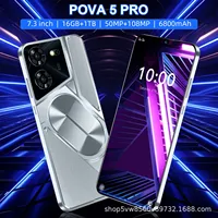 New Pova 5 Pro Large Screen Cross-Border Mobile Phone Android Integrated Machine (16+1T) Intelligent Android Phone For Motorcycl