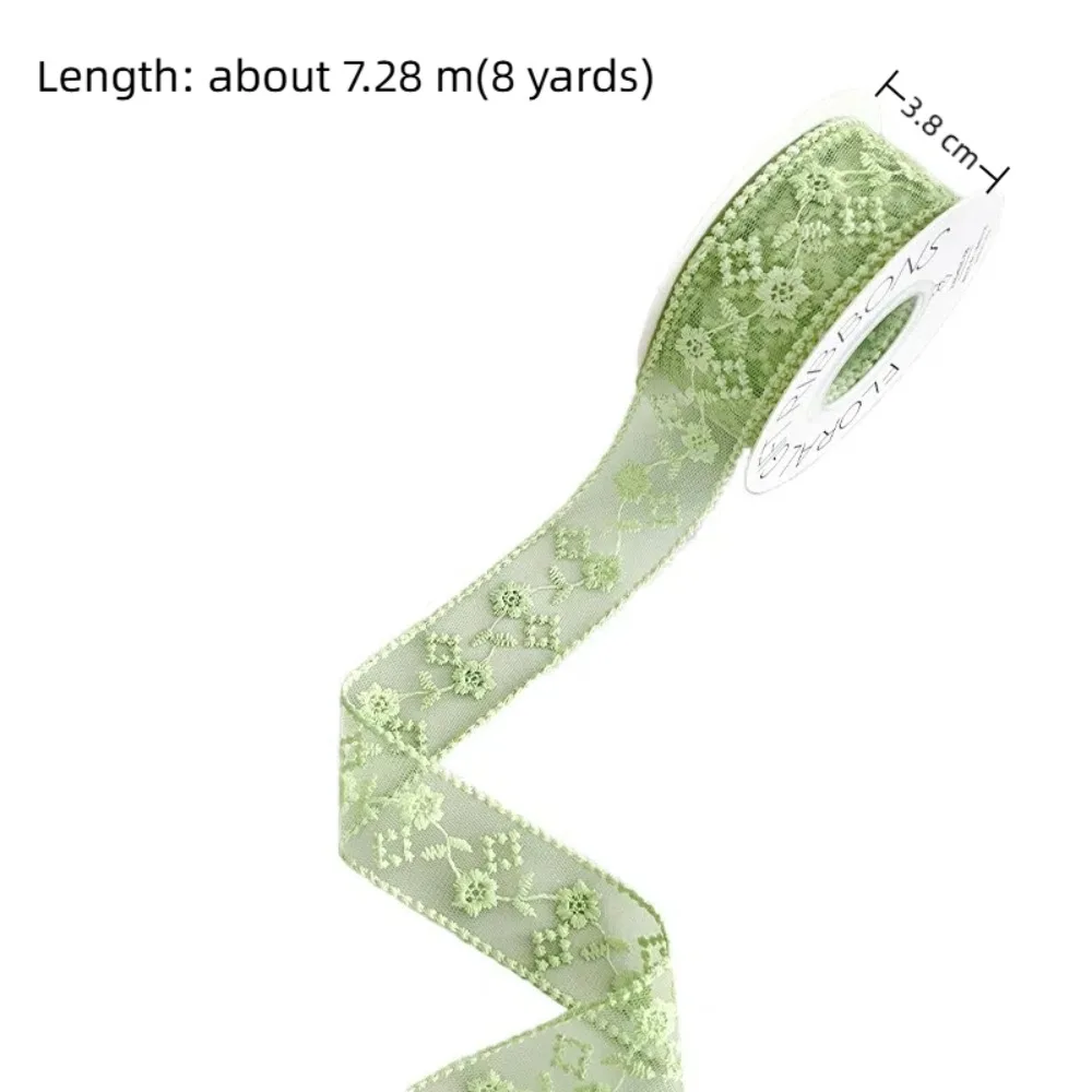 Decorative 38mm Lace Carved Ribbon Hollow Handmade DIY Silk Ribbon 8 Yards Gift Materials Gift Wrapping Ribbon Cloth