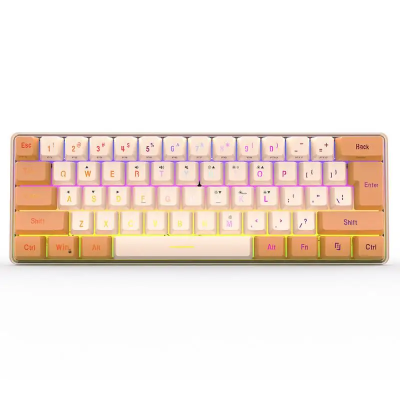 Игровая клавиатура Gamakay K77, популярная Механическая Проводная клавиатура RGB Tyce-C, переключатель Gateron, NKRO, полупрозрачное стекло, 32K ROM
