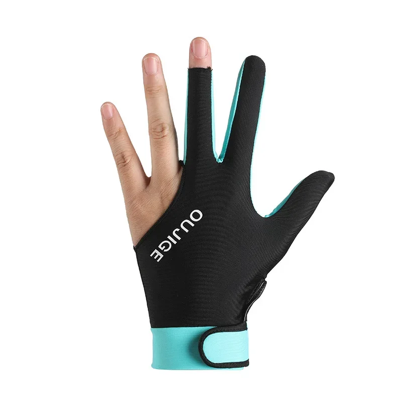 Перчатки для левой руки, бильярдные перчатки с тремя пальцами, противоскользящие наклейки, эластичные тренировочные перчатки для бильярда, аксессуары для занятий снукером