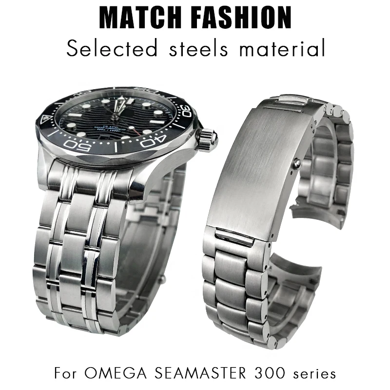 High Quality Stainless Steel 20mm 22mm Wacthband for Omega 300 Seamaster Diver 300M Planet Ocean Speedmaster S Watch Solid Strap