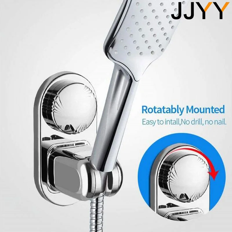 Adjustable Shower Holder Wall Mount Universal Suction Cups for Shower Head ABS 360°Rotating Bathroom Bracket 5 Modes Fixing Base