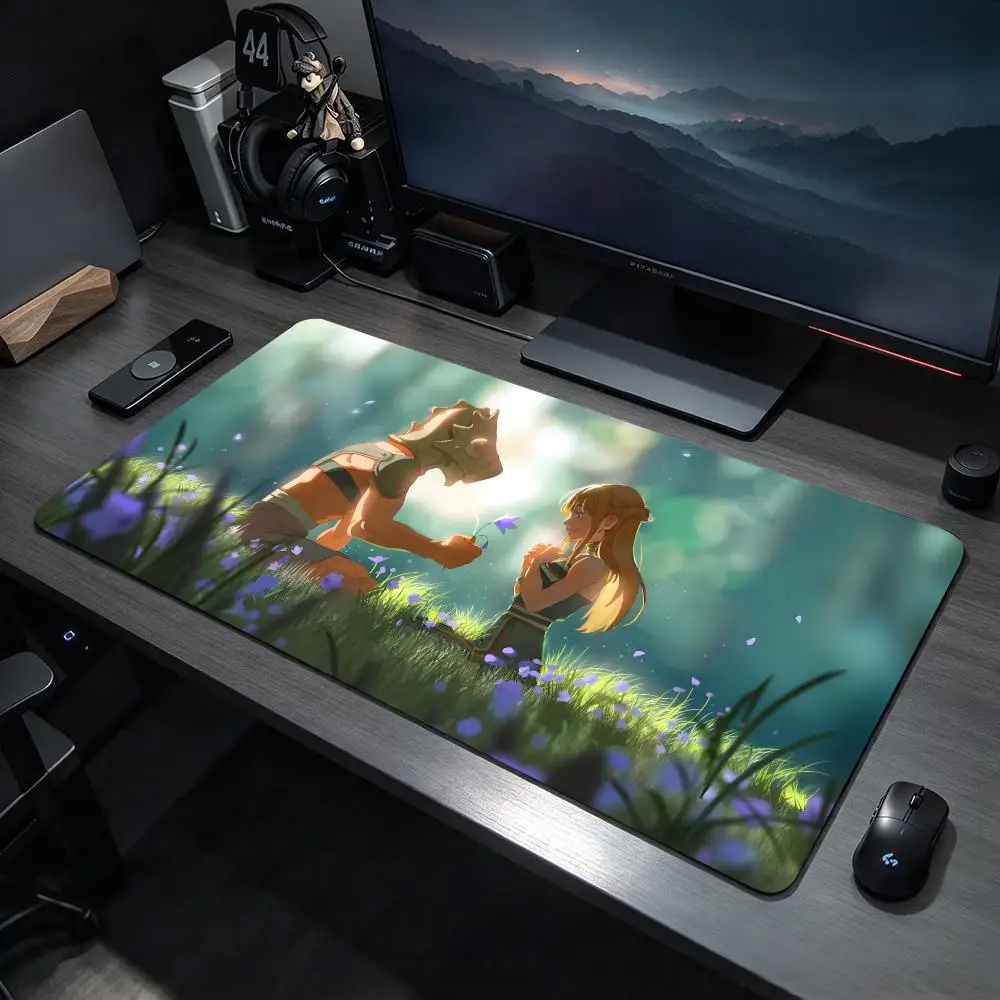 Touching Anime T-To Your Eternity Mouse Pads Large Gaming Mousepad Desk Mat Non Slip Bottom Featuring Stitched Edges